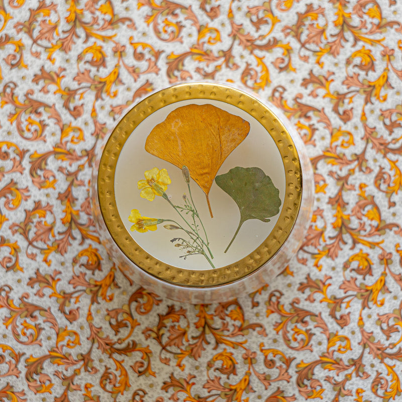 Signature Pressed Floral Candle - Harvest Pumpkin
