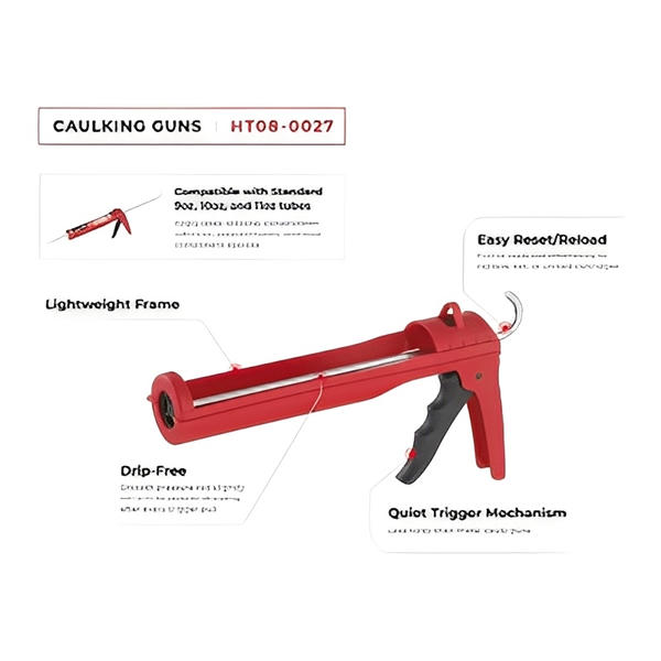 Intertool Caulking Gun - Drip-Free & Cradle Handle