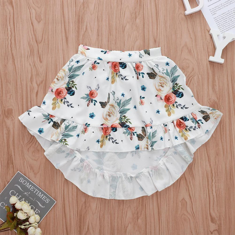 Stilish 2Pcs Baby Girl Toddler Dress For Baby Girl with Ruffle Tops Floral Dress Set In Modern Flower Interetsing Design For Girls Kids