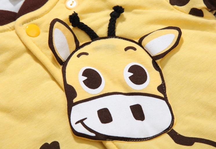 Warm Autumn Winter Baby Girls Boys Rompers Cartoon Cute Thick Warm Hooded Jumpsuits For Babies In Modern Design