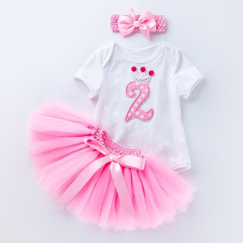2 Year Girl Baby Birthday Dress For Birthday Girl Party - 3 Piece Infant Clothing Luxury Set For Birthdays For Girls