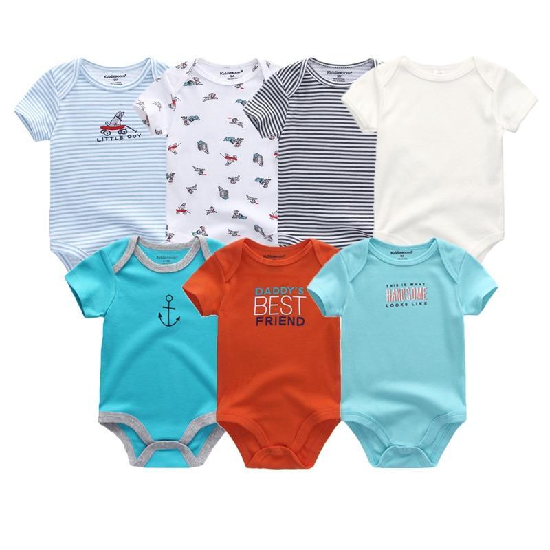 Unisex Newborn Baby Rompers Clothing Infant Jumpsuits 100%Cotton Children 7Pcs/Lot Set for Girls and Boys Jumpsuits For Kids