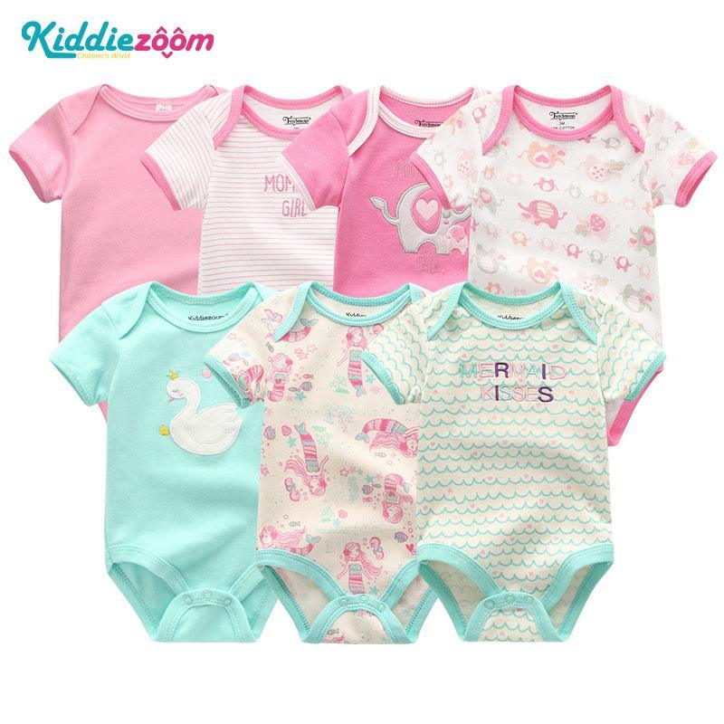Unisex Newborn Baby Rompers Clothing Infant Jumpsuits 100%Cotton Children 7Pcs/Lot Set for Girls and Boys Jumpsuits For Kids