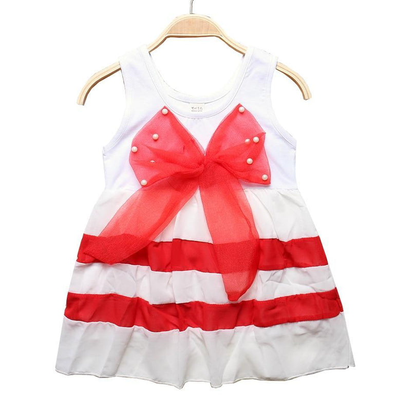 Baby Girl Clothes for Kids with Cute Purple Stripe and Round Neck  Sleeveless Chiffon Dresses For Girls