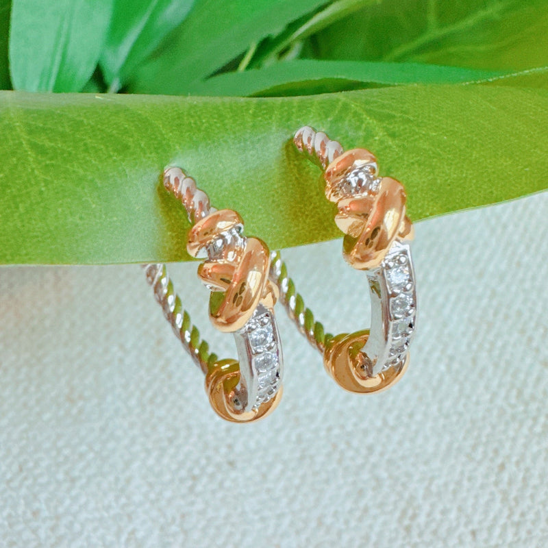 Hailey Two Tone Hoop Earrings