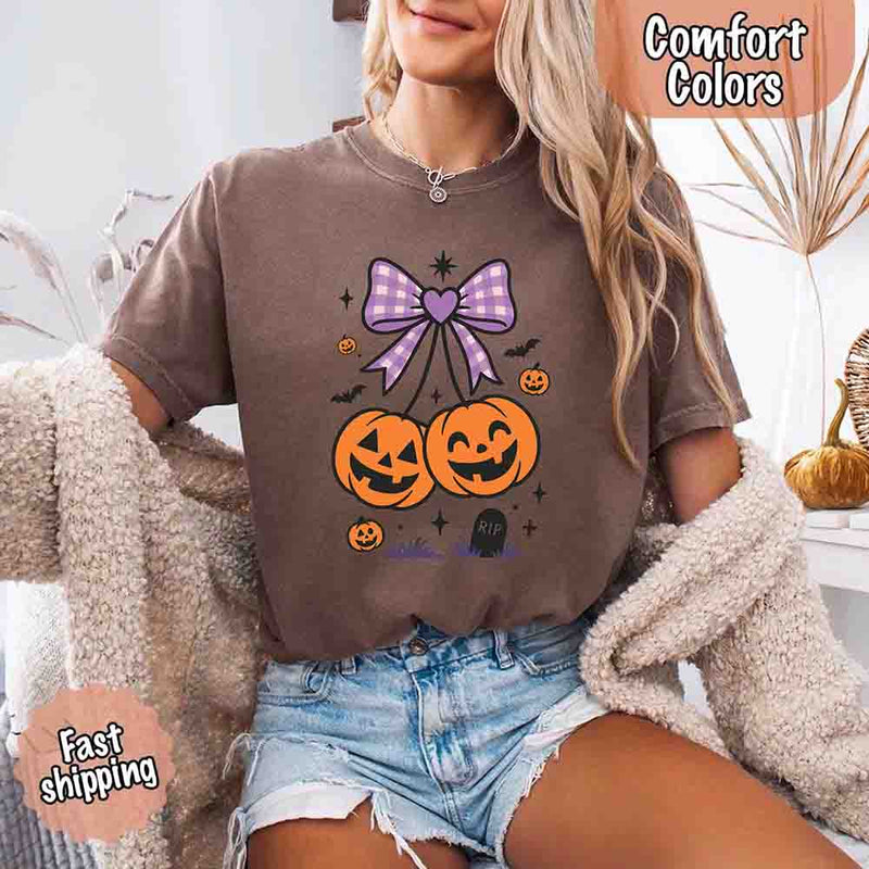 Halloween Cherries Comfort Colors Shirt – Trendy Pumpkin Tee