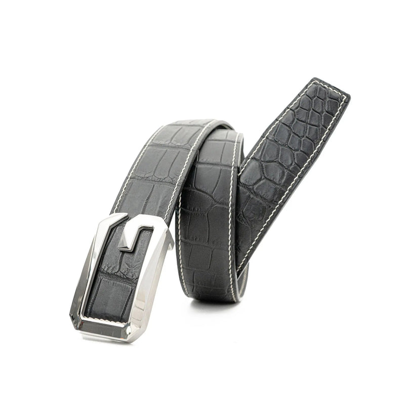 Handcrafted Alligator Leather Belts G-shaped buckle