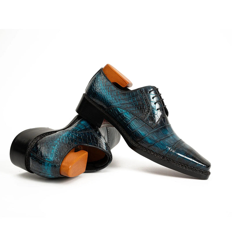 Handmade Nile Crocodile Derby Norwegian Stitch & Silk Lining