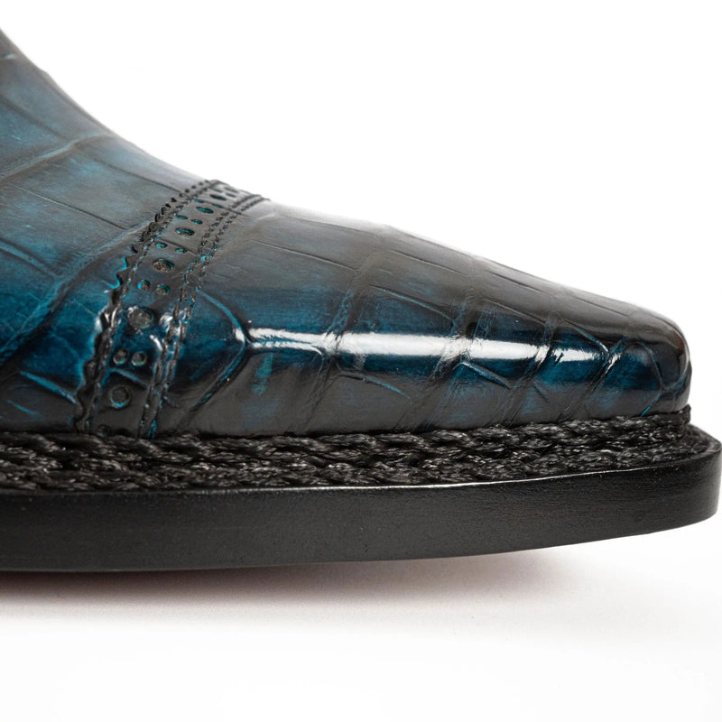 Handmade Nile Crocodile Derby Norwegian Stitch & Silk Lining