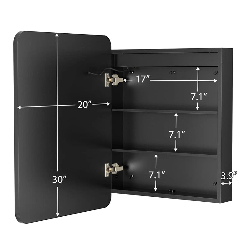 Hausvita Framed Recessed LED Light Bathroom Medicine Cabinet -small