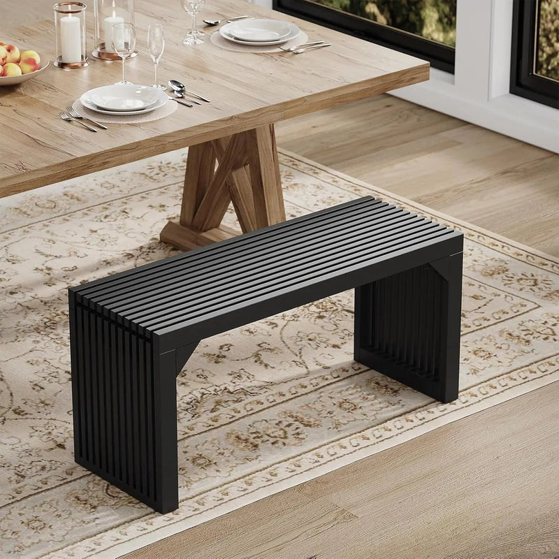 Hausvita HiKingQueens 35" Dining Bench, Indoor Wood Bench for Entryway,Living Room,Kitchen and Bedroom (Nature, Long Bench)