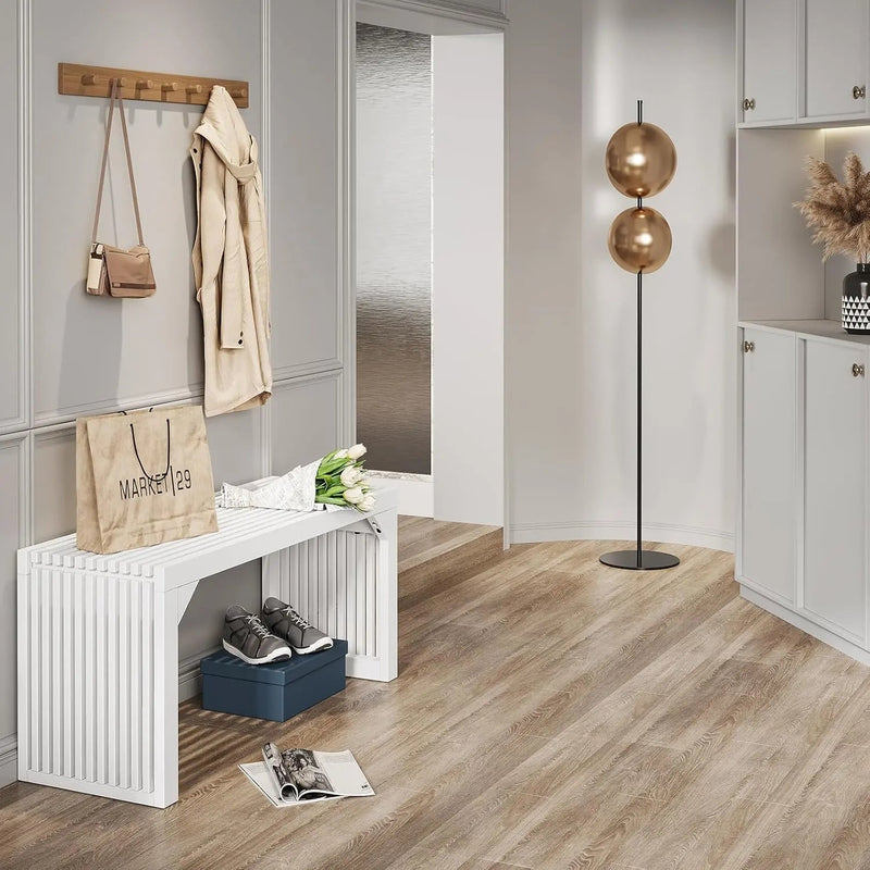 Hausvita HiKingQueens 35" Dining Bench, Indoor Wood Bench for Entryway,Living Room,Kitchen and Bedroom (Nature, Long Bench)