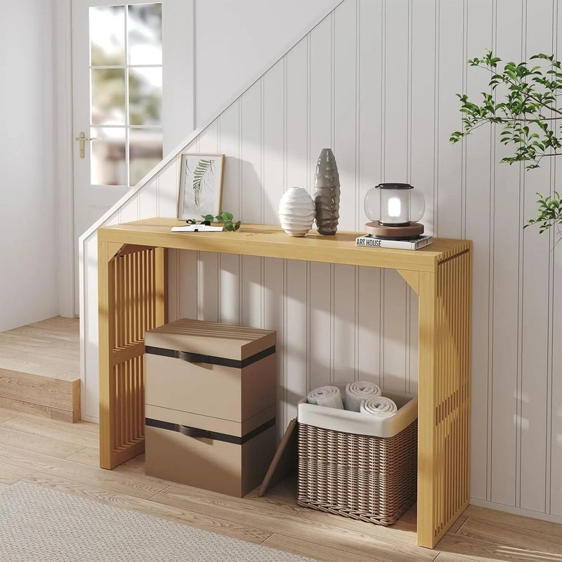 Hausvita HiKingQueens 35" Dining Bench, Indoor Wood Bench for Entryway,Living Room,Kitchen and Bedroom (Nature, Long Bench)