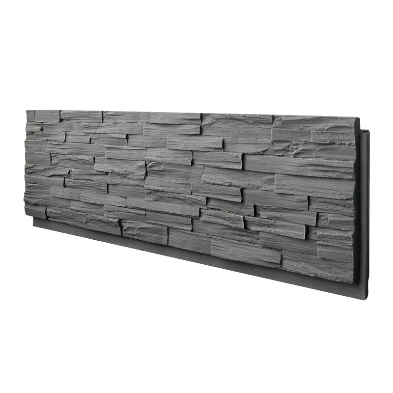 Hausvita Faux Stone Wall Siding Panel, PU Stone Veneer Exterior, 46.46" x 13"