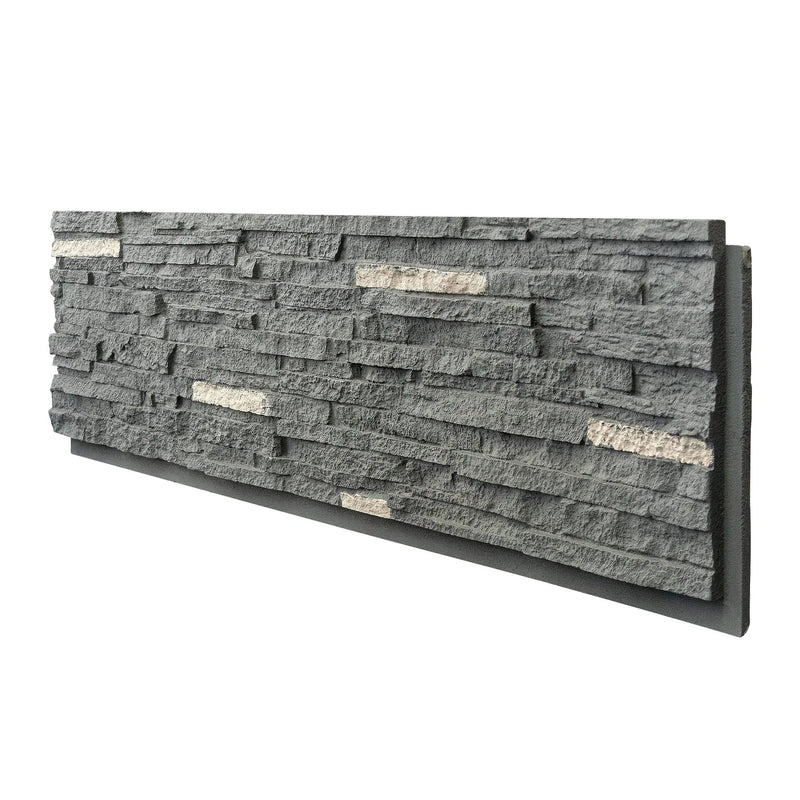 Hausvita Faux Stone Wall Siding Panel, PU Stone Veneer Exterior, 46.46" x 13"
