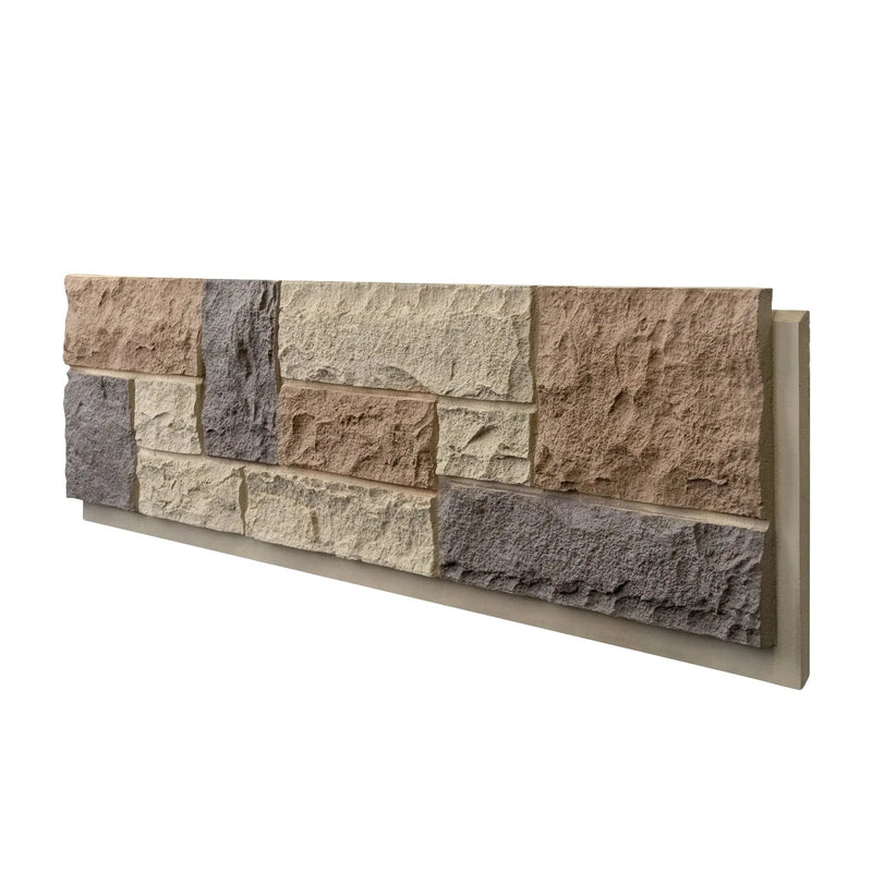 Hausvita Faux Stone Wall Siding Panel, PU Stone Veneer Exterior, 46.46" x 13"