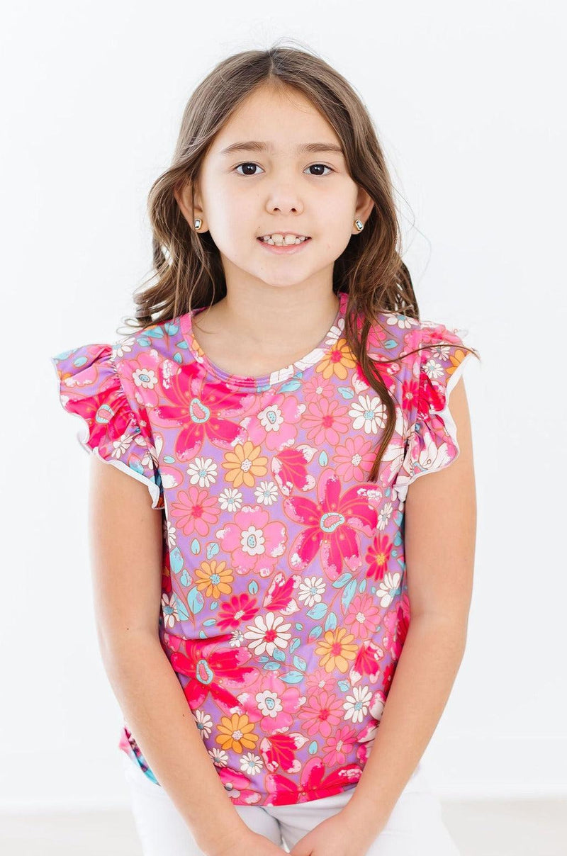 SALE Hawaiian Floral S/S Ruffle Tee