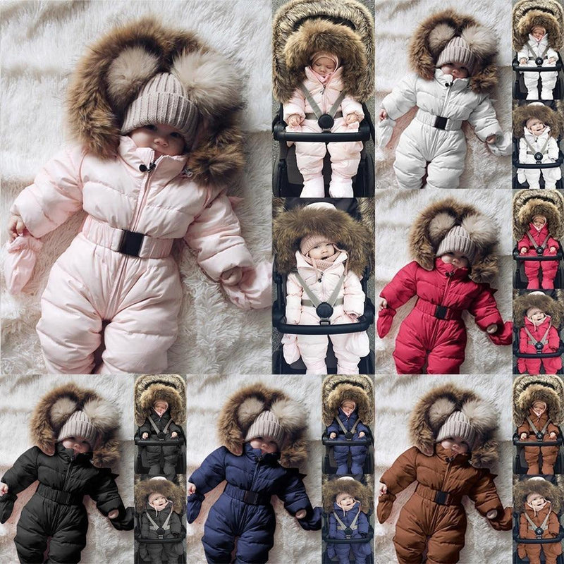 Winter Clothes For Infant Baby Hooded Warm Thick Snowsuit Jumpsuit Romper for Boys and Girls  Style