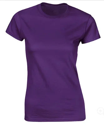 100% Cotton Women's T-Shirts Short Sleeves Solid Color