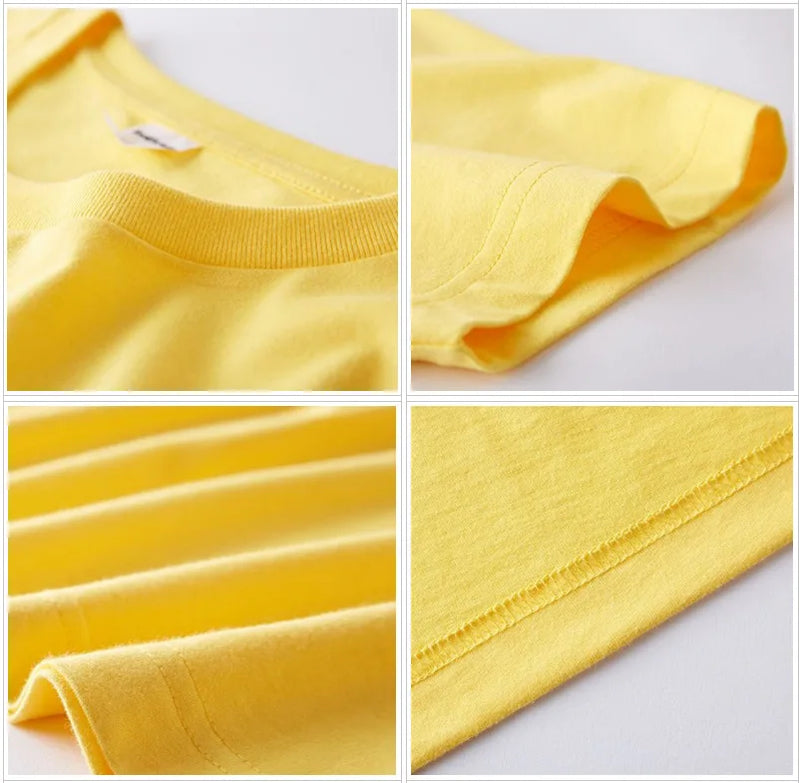 100% Cotton Women's T-Shirts Short Sleeves Solid Color