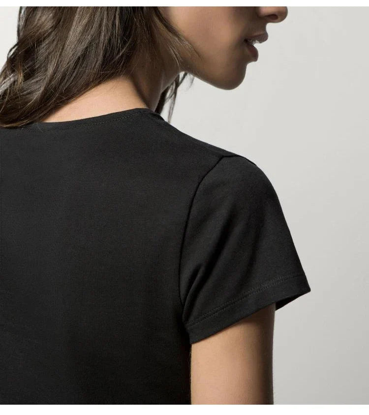 100% Cotton Women's T-Shirts Short Sleeves Solid Color