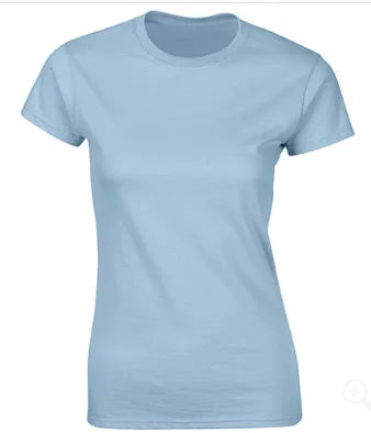 100% Cotton Women's T-Shirts Short Sleeves Solid Color