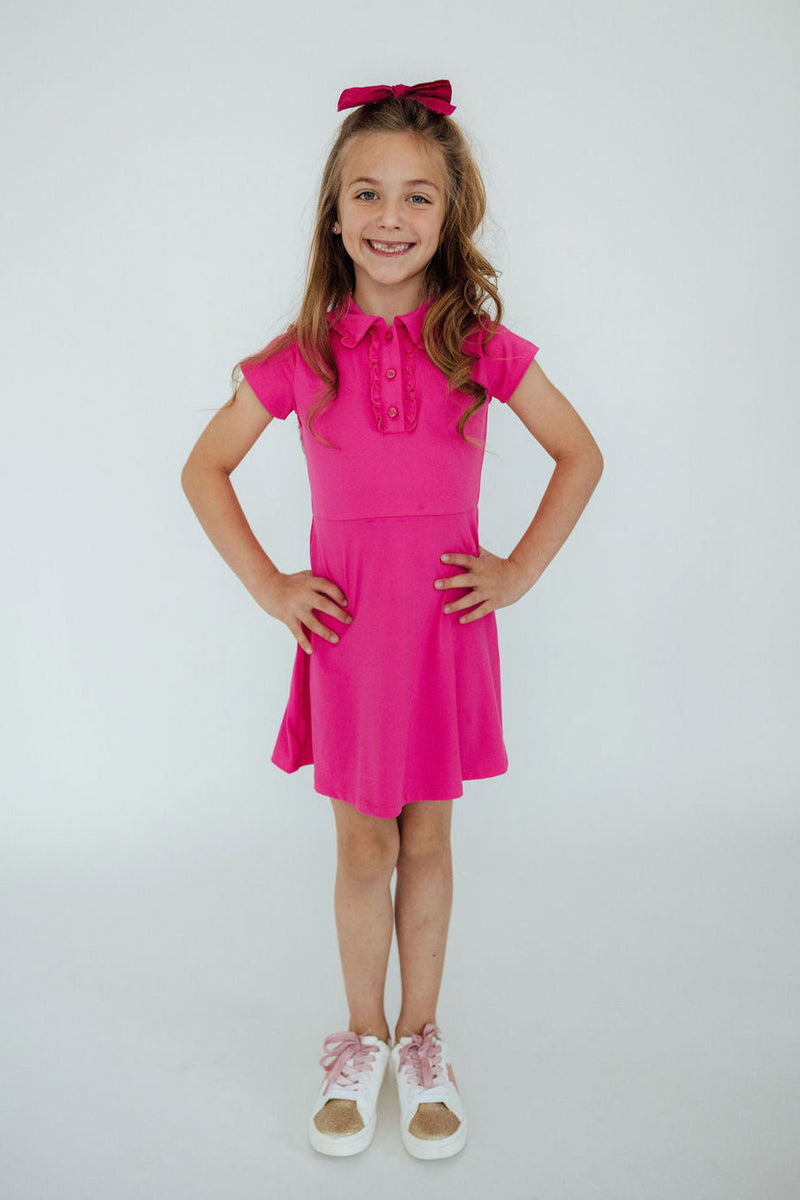 Hot Pink S/S Polo Dress