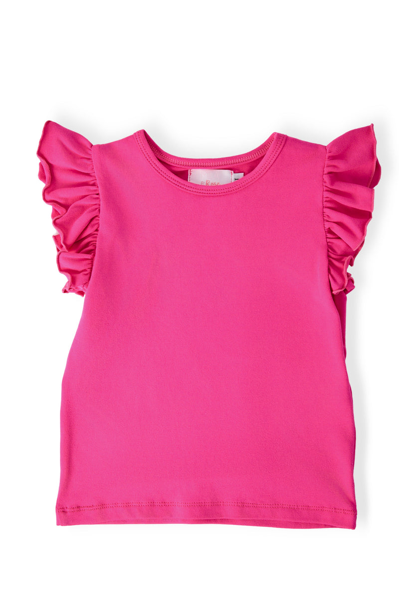 Hot Pink S/S Ruffle Tee