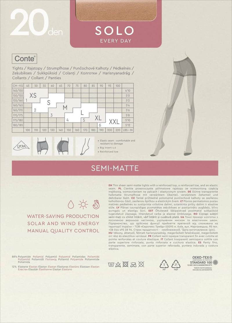 Tights Conte Solo 20 Den - Classic Pantyhose