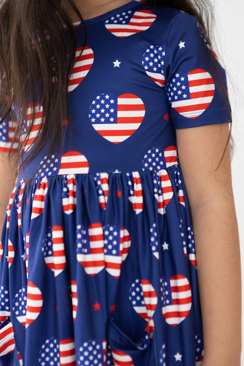 SALE I Heart the USA S/S Pocket Twirl Dress