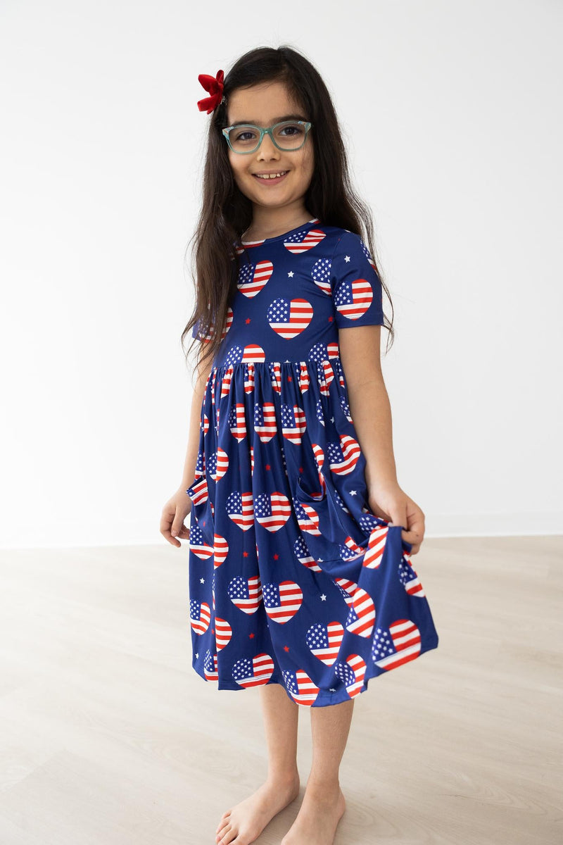 SALE I Heart the USA S/S Pocket Twirl Dress
