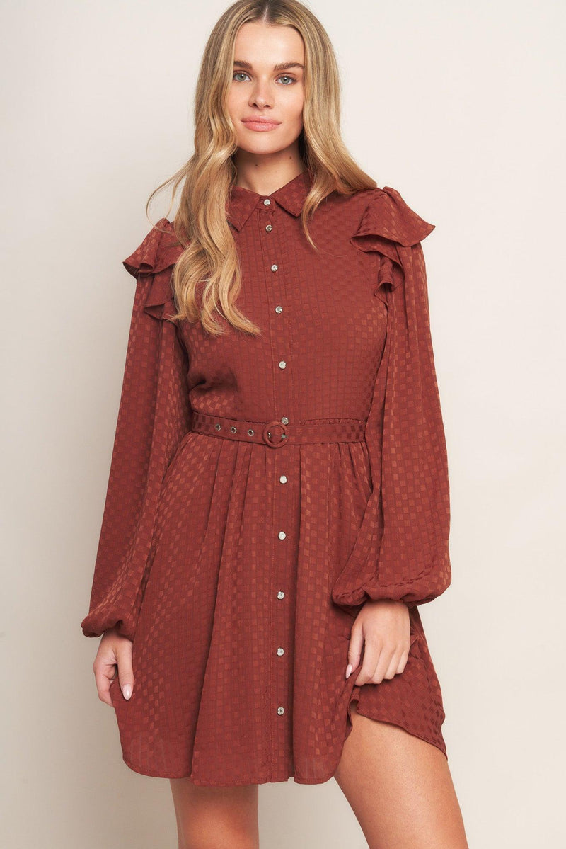 CALL IT LOVE WOVEN MINI DRESS