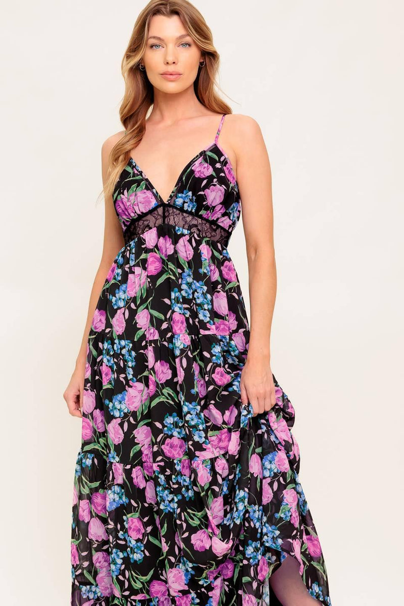 PURE SUNSHINE BLACK WOVEN MAXI DRESS