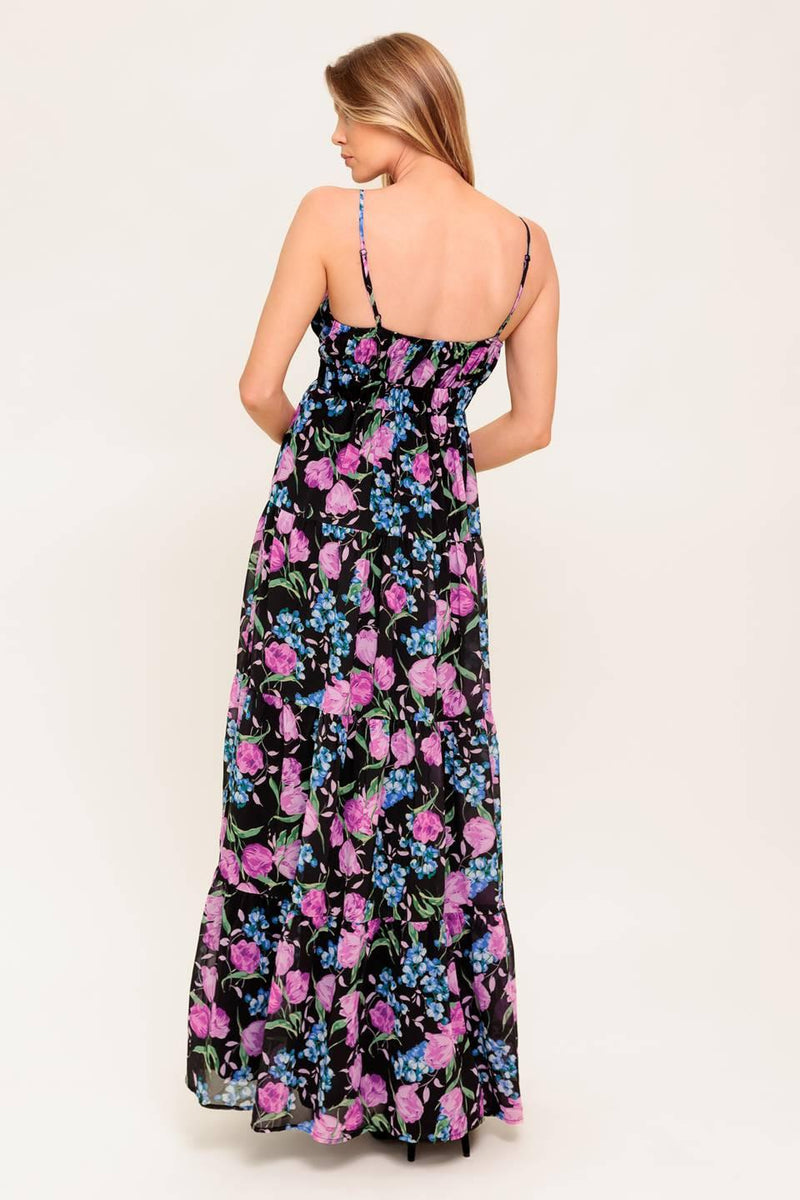 PURE SUNSHINE BLACK WOVEN MAXI DRESS