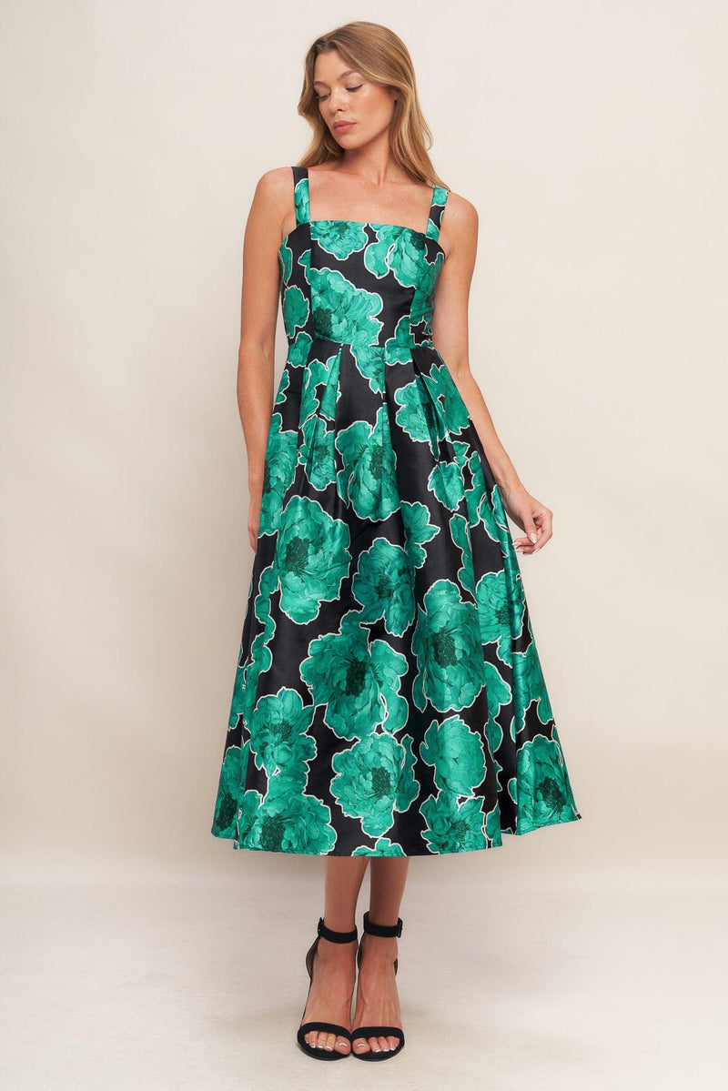 ROYAL BAROQUE WOVEN MIDI DRESS
