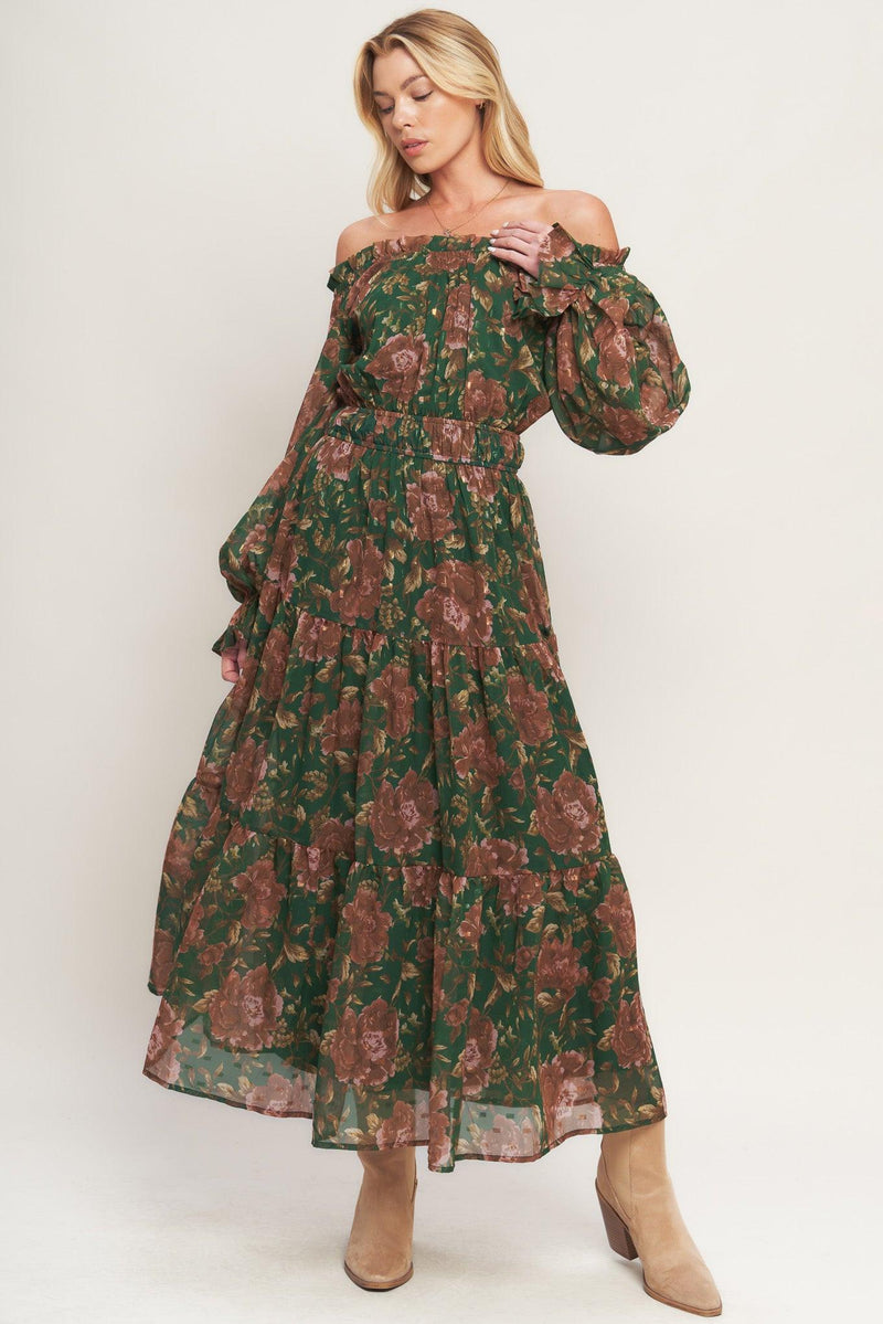 TERRACOTTA TRAIL WOVEN MIDI DRESS