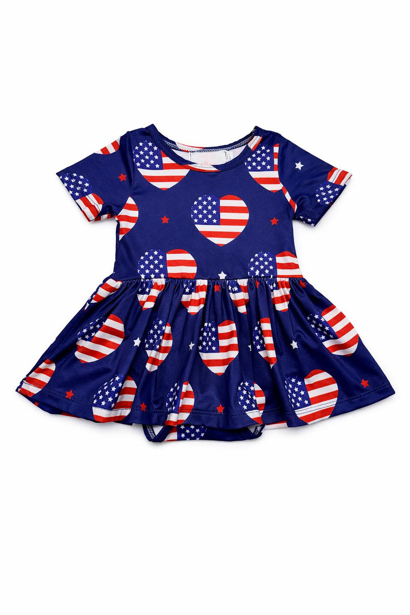 SALE I Heart the USA S/S Twirl Bodysuit