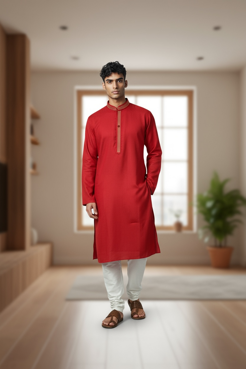 Red kurta set