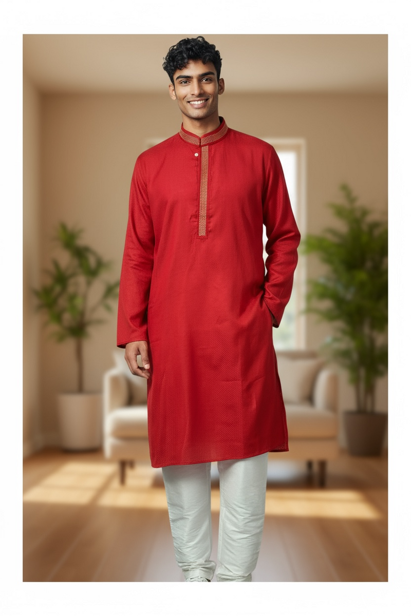 Red kurta set
