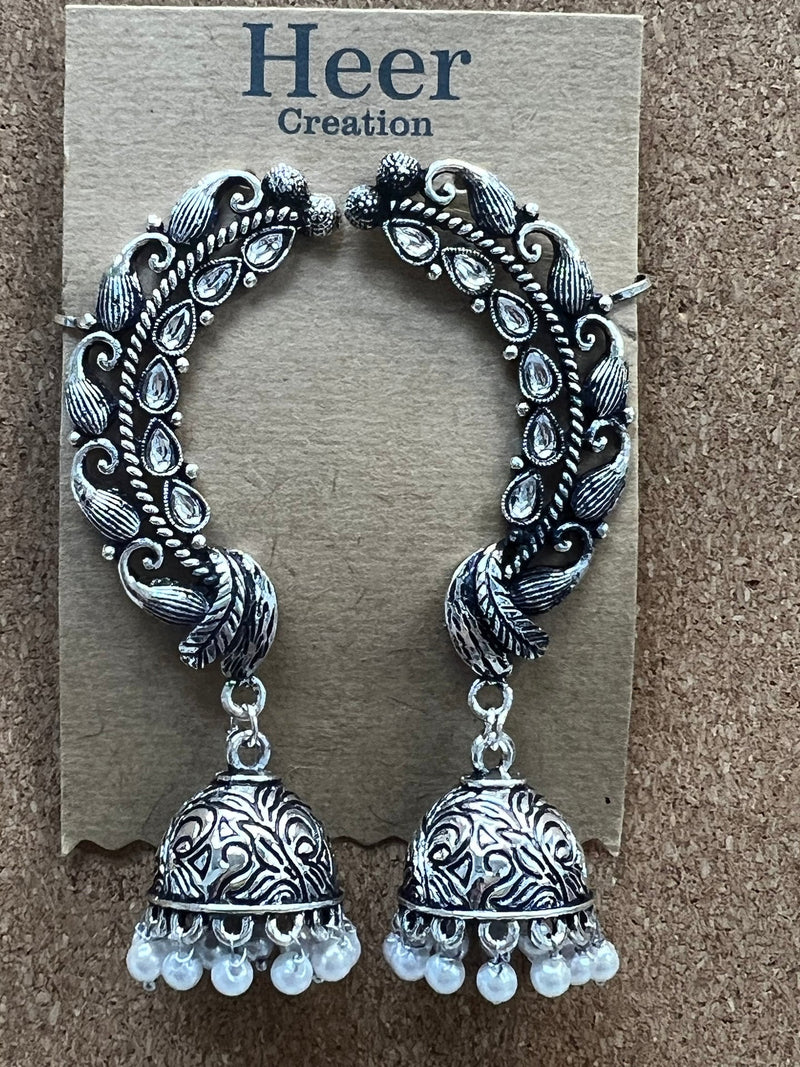 Oxidized jhumki earrings