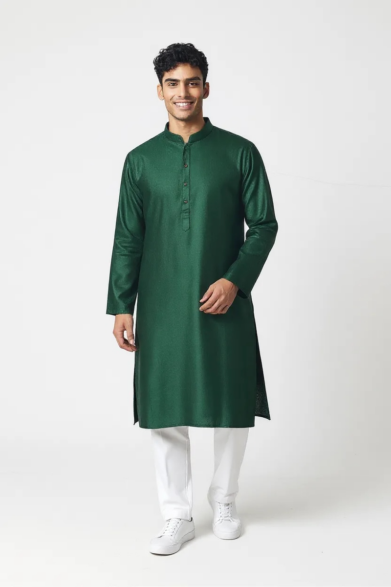 Dark green kurta pajama set