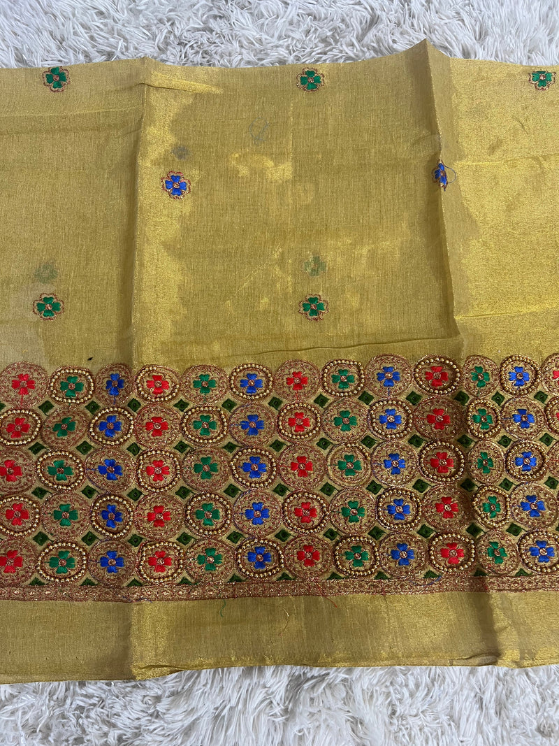 Blouse piece with embroidery work / cut piece 1 meter