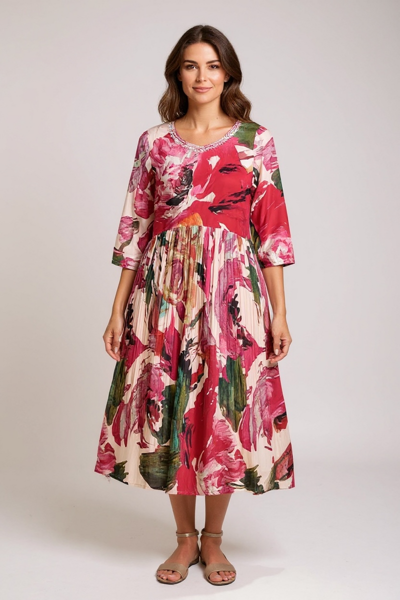 Printed silk kurti