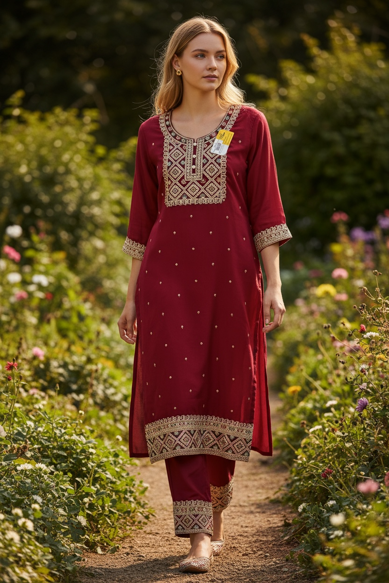 Soft silk salwar kameez set