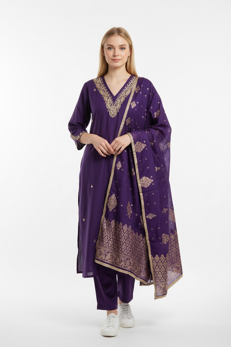 Modal silk salwar suit