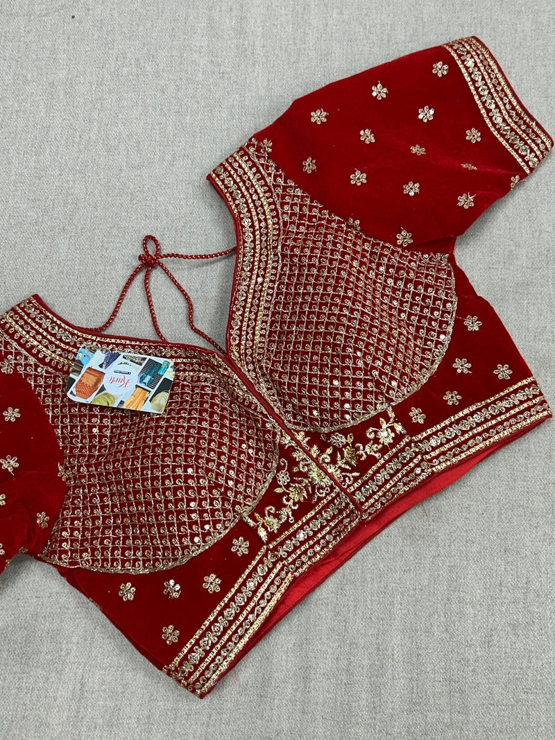 Velvet Blouse : red