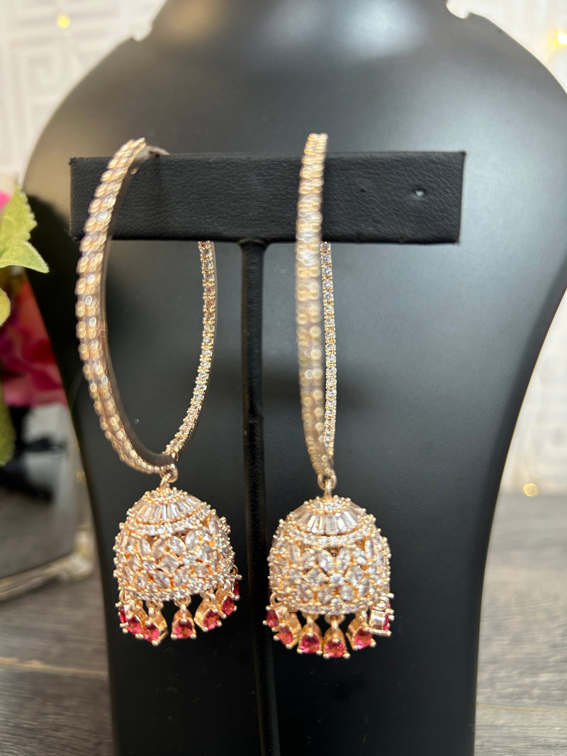 Chandbali earrings : rose gold