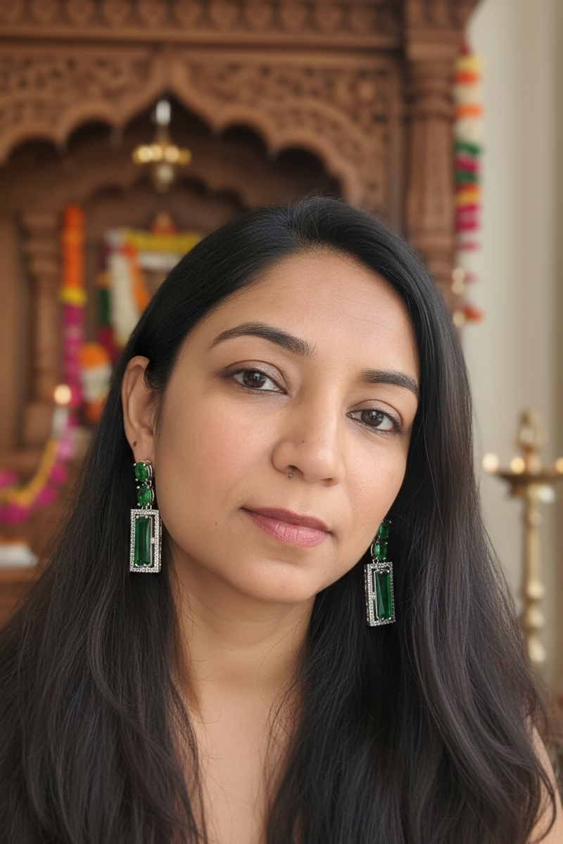 CZ earrings | green earrings