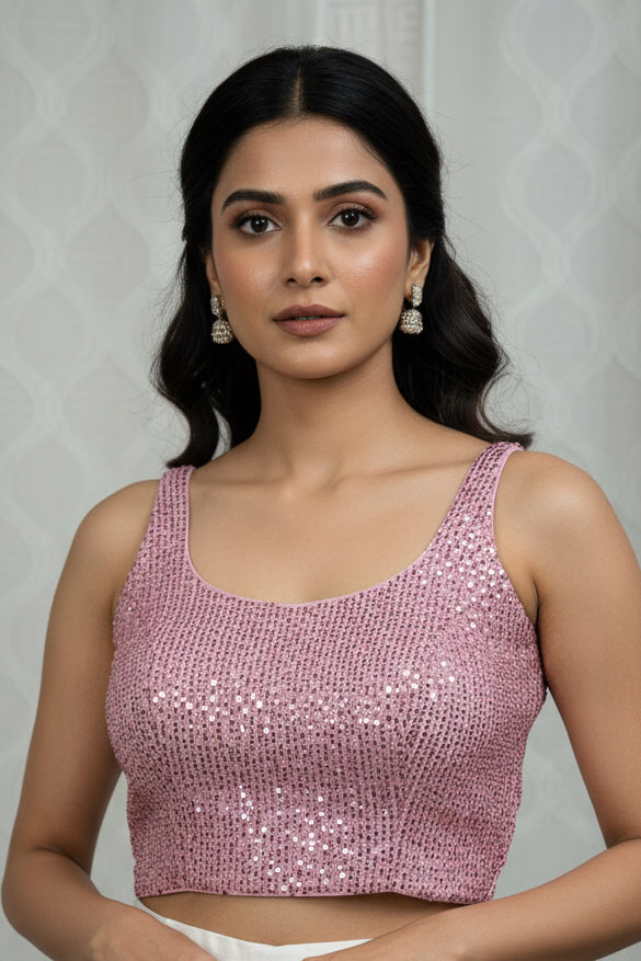 Light pink sequin blouse
