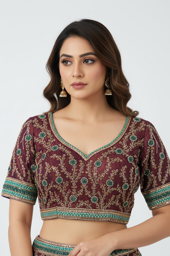 Heavy embroidery work blouse